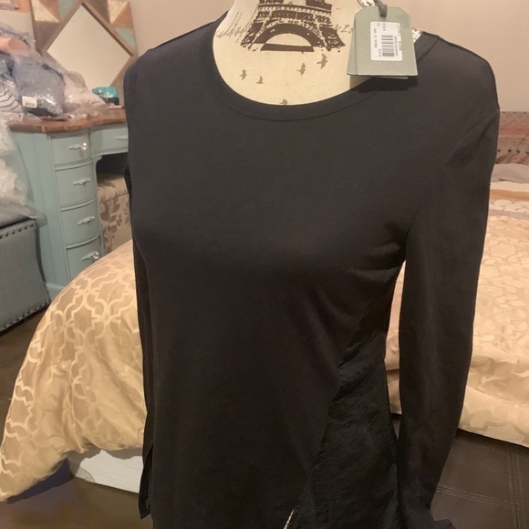 NWT All Saints Black Draped Back Top XS - Picture 2 of 6
